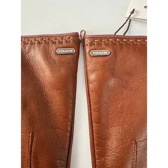 Coach Womens 83875 Tobacco Brown Leather Cashmere
Gloves Size 7 NWT! - Picture 6 of 8